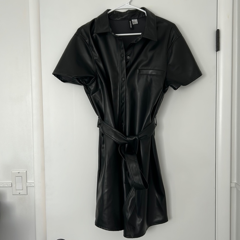 Pleather mini dress